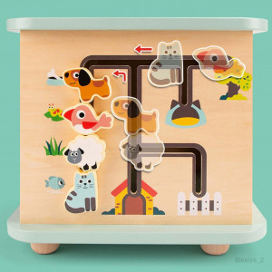 Cub Montessori 2 in 1 cu bucatarie din lemn, Ursulet