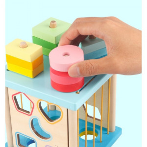 Cub Motessori cu 4 activitati si forme geometrice