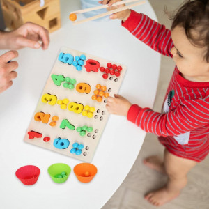 Joc educativ dexteritate, asociere si numarat, 4 in 1