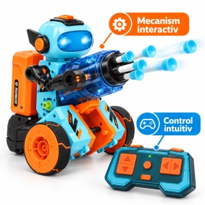 Kit robot programabil Kyanio 3 in 1, cu telecomanda, 220 de piese si pana la 64 de comenzi - Img 6
