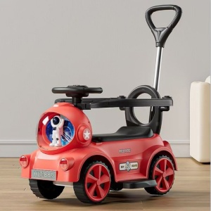 Masinuta eletrica ride-on pentru copii cu lumini LED, muzica si maner parental reglabil, 2-4 ani, rosu - Img 2