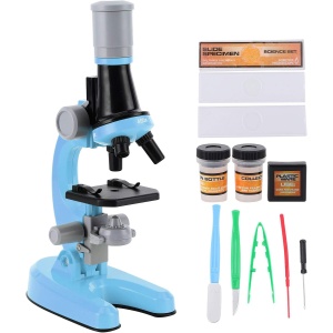 Microscop pentru copii, STEM, marire pana la 1200x - Albastru