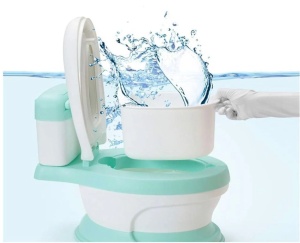 Olita muzicala 3 in 1 pentru copii, design realist tip toaleta, 1-6 ani, verde