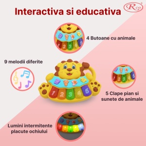 Orga interactiva cu functii, lumini si sunete, Leu