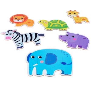 Puzzle cu 33 piese mari, Animale salbatice
