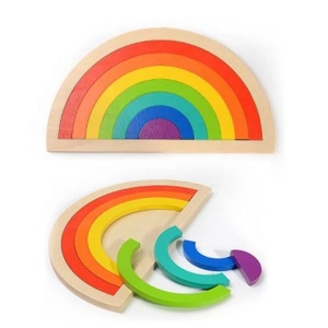 Puzzle din lemn in forma de semicerc, Rainbow