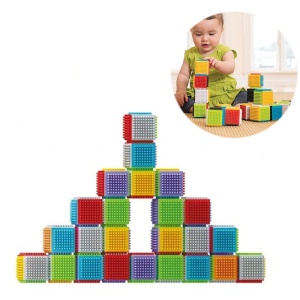 Set 25 cuburi senzoriale de construit pentru bebelusi