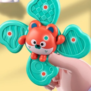 Set 3 jucarii zornaitoare tip spinner, atasabile cu ventuza, Animalute