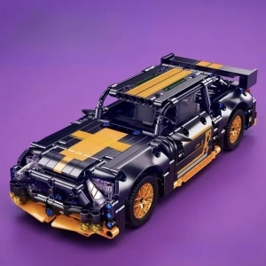 Set de constructie Masina de curse Supercar, cu mecanism pull-back si usi functionale – 470 piese - Img 5