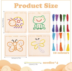 Set de snuruit cu 4 placi din lemn - Broscuta si insecte - Img 7