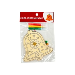 Set figurina clopotel de pictat din lemn, activitati craft, 13 cm