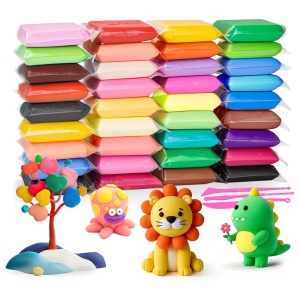 Set plastilina magica antiaderenta, Clay, 36 culori/set, 120 gr, accesorii incluse