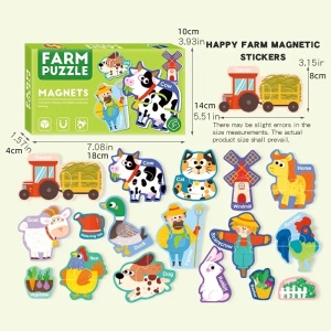 Set puzzle magnetic cu 30 piese - Ferma - Img 3