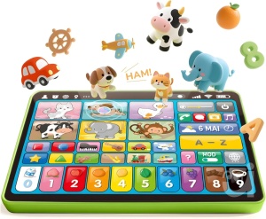 Tableta 3 in 1 in limba romana, cu activitati educative, logopedice si de asociere pentru copii, Verde