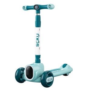 Trotineta evolutiva 3 in 1, reglabila, pliabila, muzica, lumini, sunete, sezut detasabil, 2-6 ani - albastru - Img 2