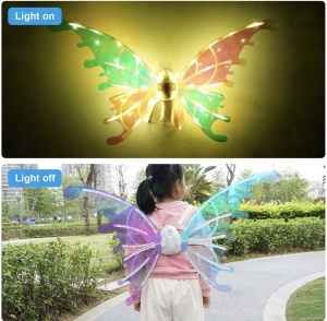 Aripi miscatoare de zana, cu lumini LED si vibratii