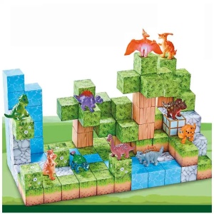 Blocuri magnetice de constructie 3D tip Minecraft, 2.5 cm - 114 piese