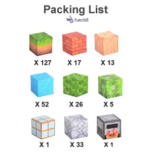 Blocuri magnetice de constructie 3D tip Minecraft, 2 cm - 275 piese