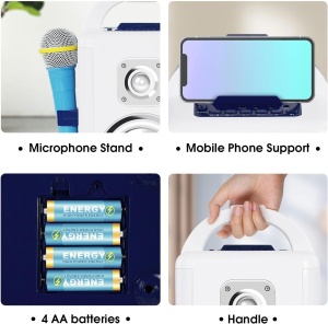 Boxa karaoke pentru copii cu microfon, inregistrare si bluetooth