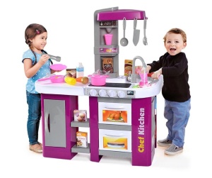 Bucatarie mare cu 49 accesorii incluse pentru copii, Happy Kitchen, Mov