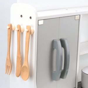 Bucatarie pentru copii din lemn MDF, masina de spalat, cuptor cu microunde si accesorii incluse