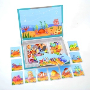 Carte magnetica puzzle cu pentru copii – Lumea oceanelor