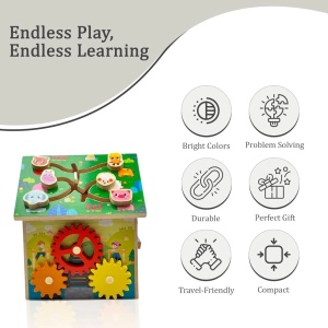 Casuta educativa din lemn 8 in 1 cu activitati Montessori - Img 7