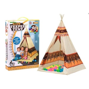 Cort indian Tepee pentru copii, 60 mingiute incluse