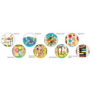 Cub educativ din lemn cu 9 activitati, Broscuta - Img 7