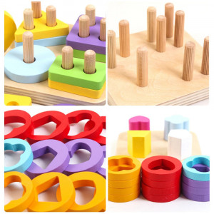 Joc de sortat cu 4 forme geometrice colorate