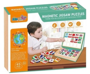 Joc magnetic cu 46 de steaguri si tablita desenat