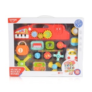 Jucarie de constructie busy board cu 15 piese