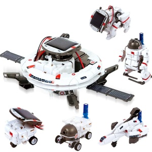 Kit STEM 6 in 1 de constructie, alimentare cu energie solara, vehicule spatiale
