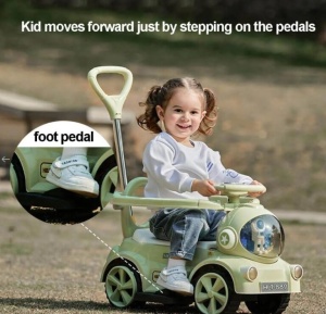 Masinuta eletrica ride-on pentru copii cu lumini LED, muzica si maner parental reglabil, 2-4 ani, rosu - Img 10