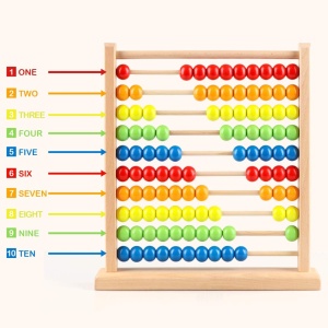 Numaratoare abac din lemn cu 10 randuri - 29 cm