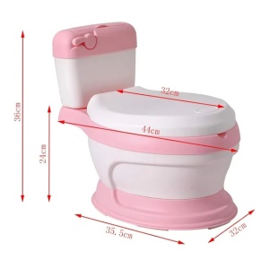 Olita muzicala 3 in 1 pentru copii, design realist tip toaleta, 1-6 ani, roz