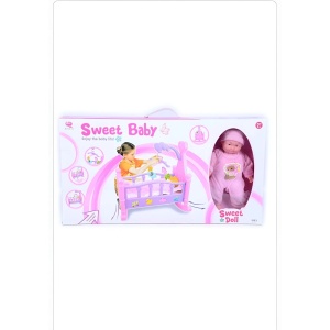 Patut balansoar cu papusa, carusel suspendat si accesorii incluse - Sweet Baby