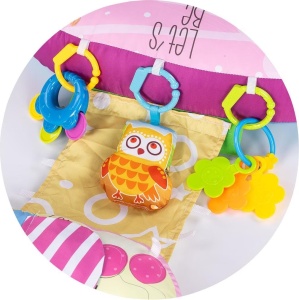 Perna multifunctionala 5 in 1 pentru bebelusi, cu jucarii senzoriale, pentru tummy time, alaptare si sprijin in sezut, roz - Img 6