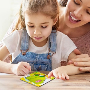 Puzzle 6 in 1 cu piese mari si imagine asociere, Fructe
