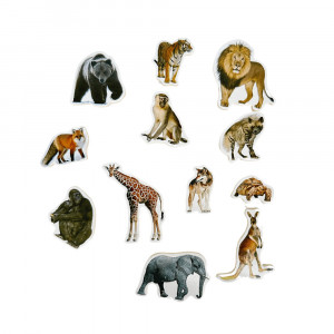 Puzzle bilingv din lemn, Limba Romana si Engleza, Animale Salbatice