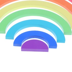 Puzzle din lemn in forma de semicerc, Rainbow