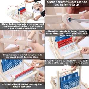 Razboi de tesut din lemn pentru copii, masina tricotat DIY