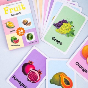 Set 36 carduri cognitive invatare fructe in limba engleza