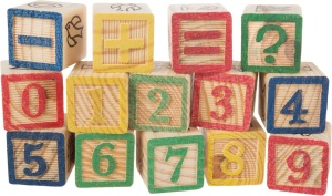 Set 48 cuburi de constructie din lemn in cutie, ABC blocks