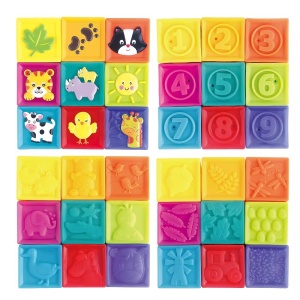 Set 9 cuburi moi colorate pentru bebelusi