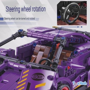 Set de constructie masina cu 470 piese, sistem pull-back, scara 1:18
