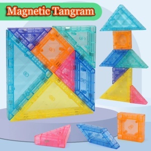Set de constructii magnetic tangram cu 7 piese - Img 2