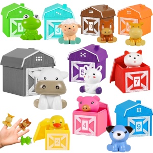 Set de joaca de sortat si asociat cu animalute de la ferma, 20 piese