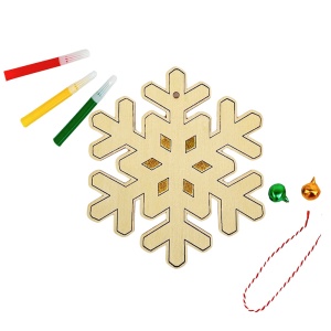 Set figurina fulg de nea de pictat din lemn, activitati craft, 12 cm