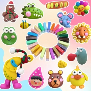 Set plastilina inteligenta Polymer Clay, accesorii incluse - 32 culori